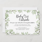 Pine Needles Winter Baby shower Uitnodiging (Voorkant)