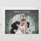 Pine op zwarte kerstfoto feestdagenkaart (Voorkant)