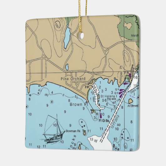 Pine Orchard Branford CT Chart Keramisch Ornament (Links)