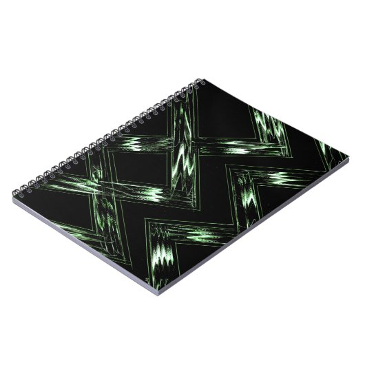 Pine Pattern van groen naar zwart Notitieboek (Linkerzijde)