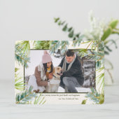 Pine Photo Holiday Card Feestdagenkaart (Staand voorkant)