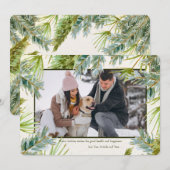 Pine Photo Holiday Card Feestdagenkaart (Voorkant / Achterkant)