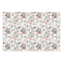 Pine Pine Cones Red Berries Kerstmis