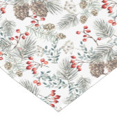 Pine Pine Cones Red Berry Korte Tafelloper (Hoek)