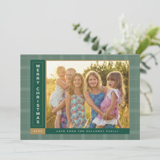 Pine Plaid Sidebar Feestdagenkaart (Staand voorkant)