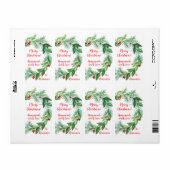 Pine Red Berry Christmas Greens HOMEMADE WITH LOVE Etiket (Full Sheet)