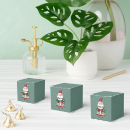Pine Red Merry Christmas Tree Santa (op de achterk Bedankdoosjes