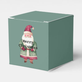 Pine Red Merry Christmas Tree Santa (op de achterk Bedankdoosjes