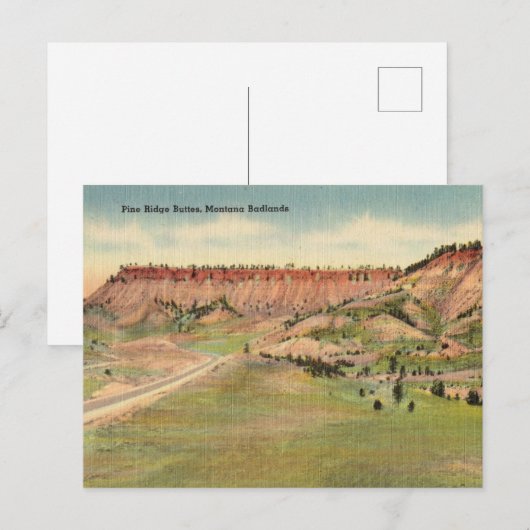 , Pine Ridge Buttes, Montana, Badlands Briefkaart (Voorkant / Achterkant)