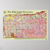 Pine Ridge Indian Reservation Allottment Map Poster (Voorkant)