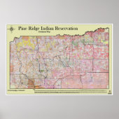 Pine Ridge Reservation Allottments (met topografie Poster (Voorkant)