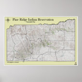 Pine Ridge Reservation Topography Map Poster (Voorkant)
