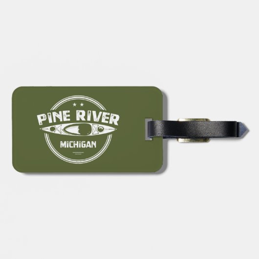 Pine River Michigan Kayaking Bagagelabel (Achterkant horizontaal)