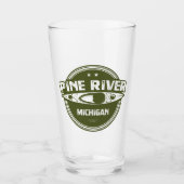 Pine River Michigan Kayaking Glas (Voorkant)