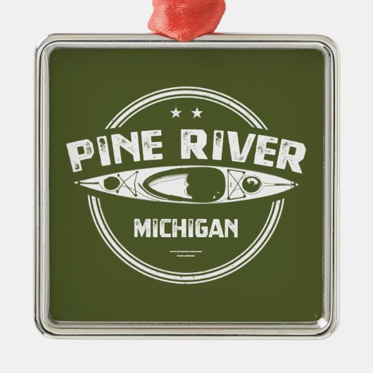 Pine River Michigan Kayaking Metalen Ornament (Voorkant)