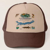 Pine River Pond NH - GO FISH Brown Trucker Hat Pet (Voorkant)