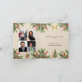 Pine rode bessen burlap foto bedrijf Kerstmis Feestdagen Kaart (Binnen)