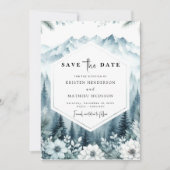 Pine Romance Mountain Wedding Save The Date (Voorkant)