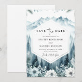 Pine Romance Mountain Wedding Save The Date (Voorkant / Achterkant)