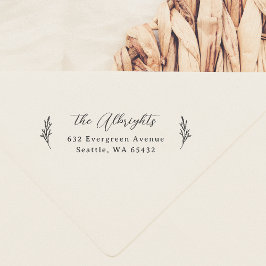 Pine & Script kalligrafie Elegant retour adres Rubberstempel