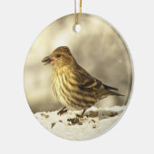 Pine Siskin Keramisch Ornament (Links)