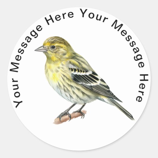 Pine Siskin-stickers Ronde Sticker (Voorkant)