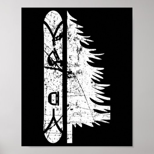 Pine Snowboard Snowboard Gift 1 Poster (Voorkant)