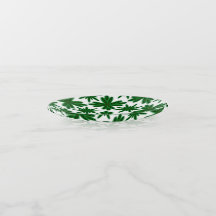 Pine Snowflakes Glass Trinket Tray