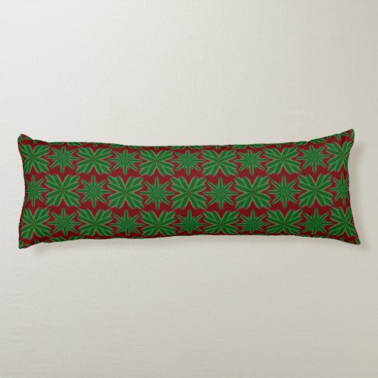 Pine Snowflakes Granaat Body Pillow Lichaamskussen (Achterkant)