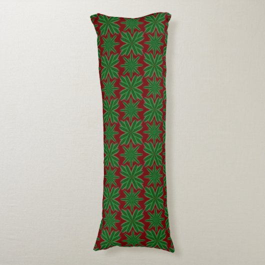 Pine Snowflakes Granaat Body Pillow Lichaamskussen (Voorkant Verticaal)