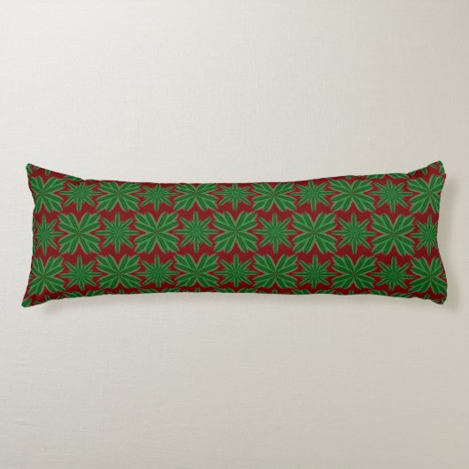 Pine Snowflakes Granaat Body Pillow Lichaamskussen (Voorkant)