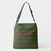 Pine Snowflakes Granaat Crossbody Bag (2 maten) Crossbody Tas (Achterkant)