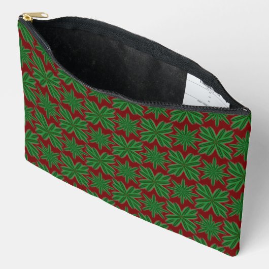 Pine Snowflakes Granaat Grote Pouch Etui (Open)