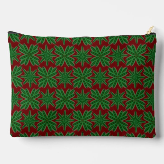 Pine Snowflakes Granaat Grote Pouch Etui (Achterkant)