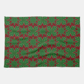 Pine Snowflakes Granaat Keuken Handdoek (Horizontaal)