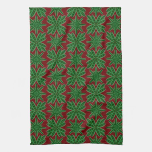 Pine Snowflakes Granaat Keuken Handdoek (Verticaal)