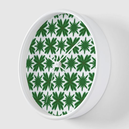 Pine Snowflakes Hout Ingelijste klok (Hoek)