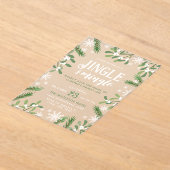 Pine Snowflakes Jingle & Mingle Kerstfeest Acryl Uitnodigingen (Laagn)