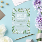 Pine Snowflakes Jingle & Mingle Kerstfeest Acryl Uitnodigingen (Insitu (Huwelijk))