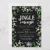 Pine Snowflakes Jingle & Mingle Kerstfeest Kaart (Voorkant)