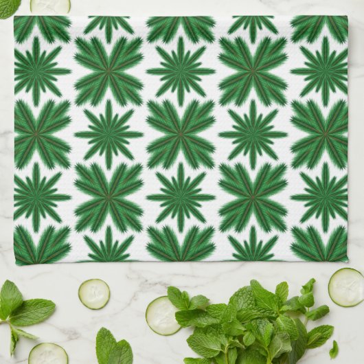 Pine Snowflakes keukenhanddoek (Gevouwen)