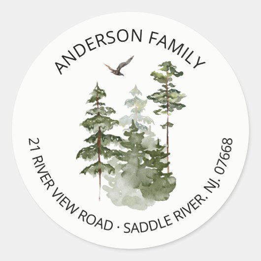 Pine Spruce Trees | Nieuwe sticker van label voor  (Voorkant)