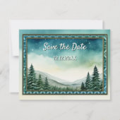 Pine Stargazing Photo Winter Save the Date Aankondiging (Voorkant)