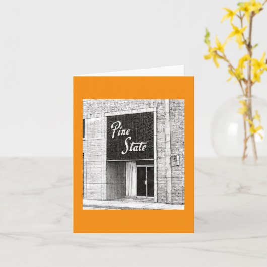 Pine State Building Illustration Raleigh NC Kaart (Gele Bloem)