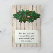 Pine Swag Wood Achtergrond kerstKaart Feestdagen Kaart (Binnen)