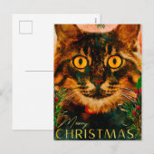 pine tak en lefkat, pretkerst feestdagenkaart (Voorkant / Achterkant)