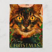  pine tak en lefkat, pretkerst feestdagenkaart (Voorkant)