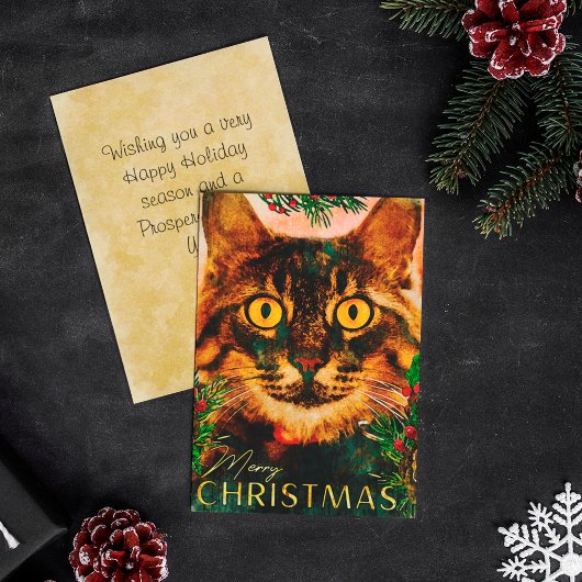  pine tak en lefkat, pretkerst feestdagenkaart