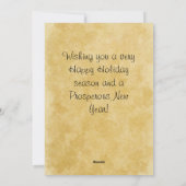  pine tak en lefkat, pretkerst feestdagenkaart (Achterkant)