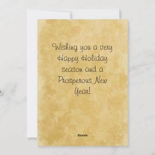  pine tak en lefkat, pretkerst feestdagenkaart (Achterkant)